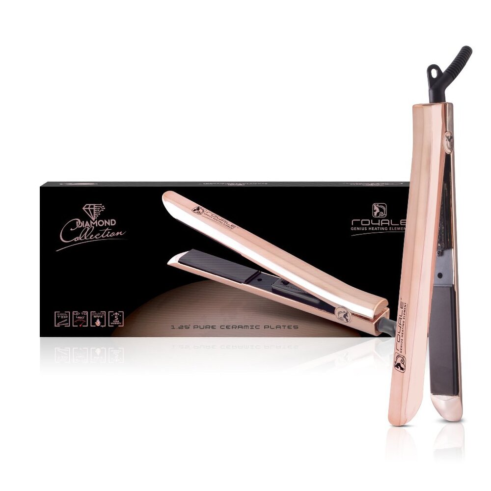 Royale Ceramic Hair Straightener - FREE Travel Case and Comb